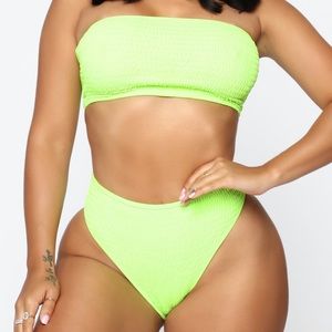 Neon Yellow two piece bikini